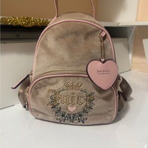 Juicy Couture Beige Backpack with Pink Trim
